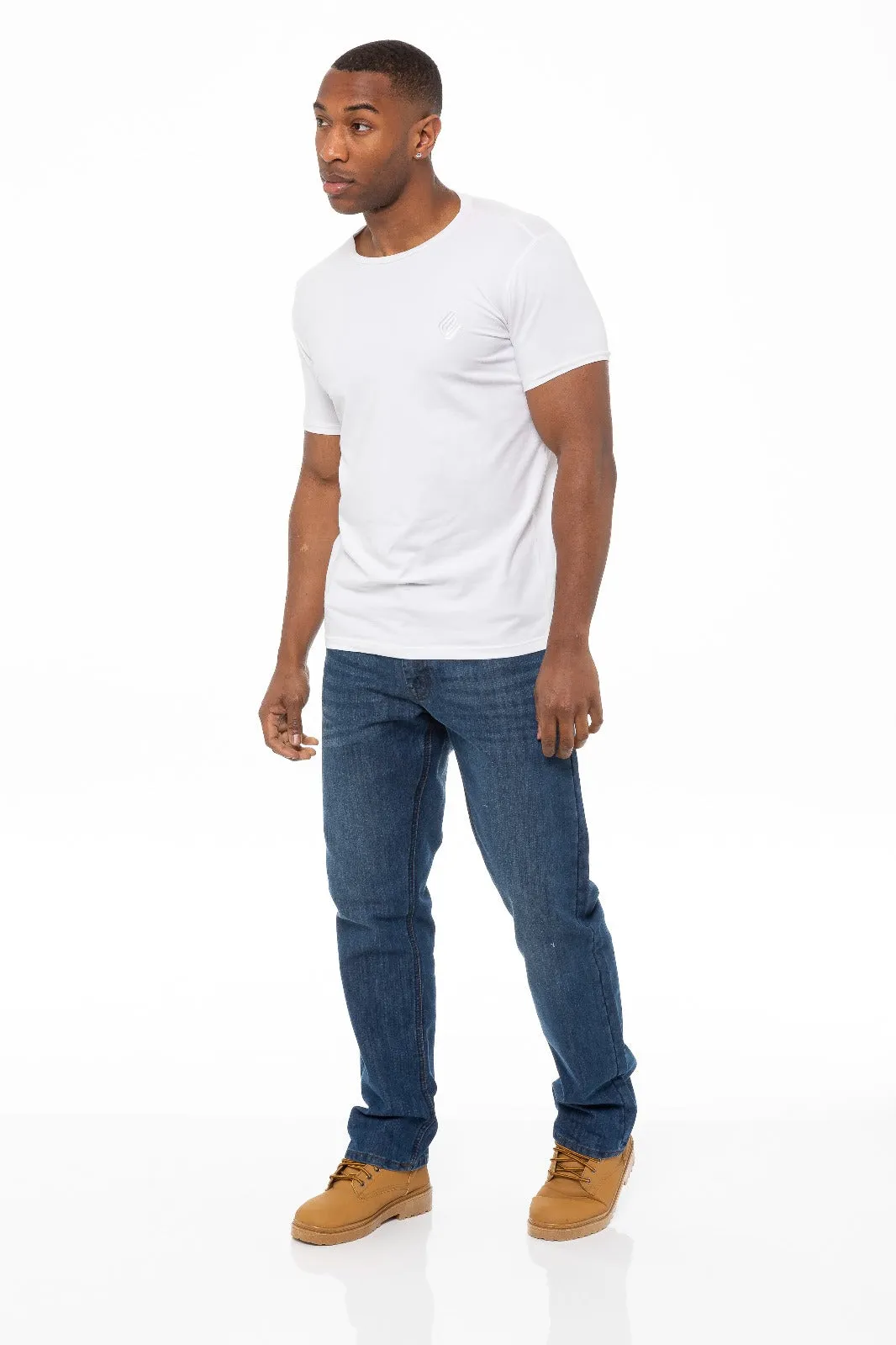 Mens Regular Tapered Fit Enzo Designer Jeans