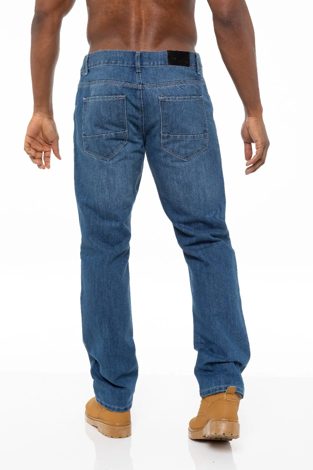 Mens Regular Tapered Fit Enzo Designer Jeans