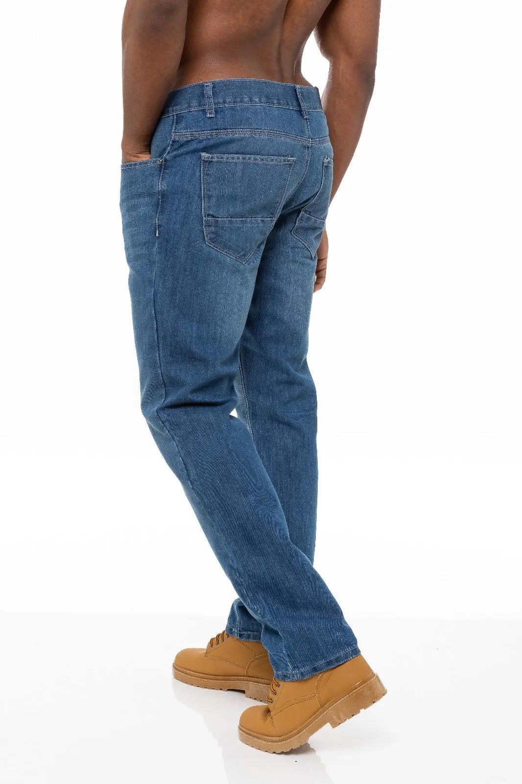 Mens Regular Tapered Fit Enzo Designer Jeans