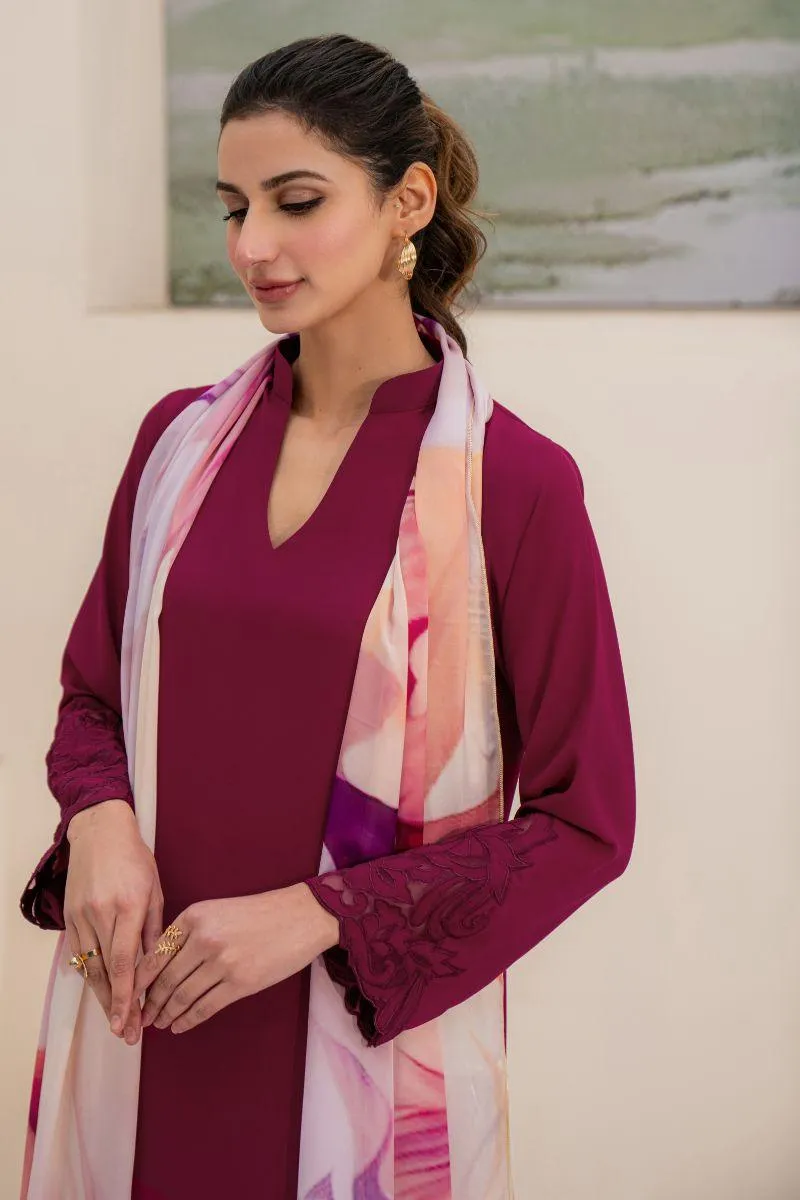 Natasha kamal -  Brooke - Magenta - Georgette - 3 Piece