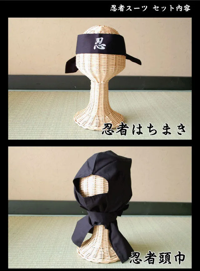 Ninja Uniform - Adult version black - 6 parts