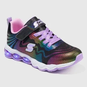 Open Box - S Sport by Skechers Girls Light Up Sneakers Rainbow Hook-and-Loop