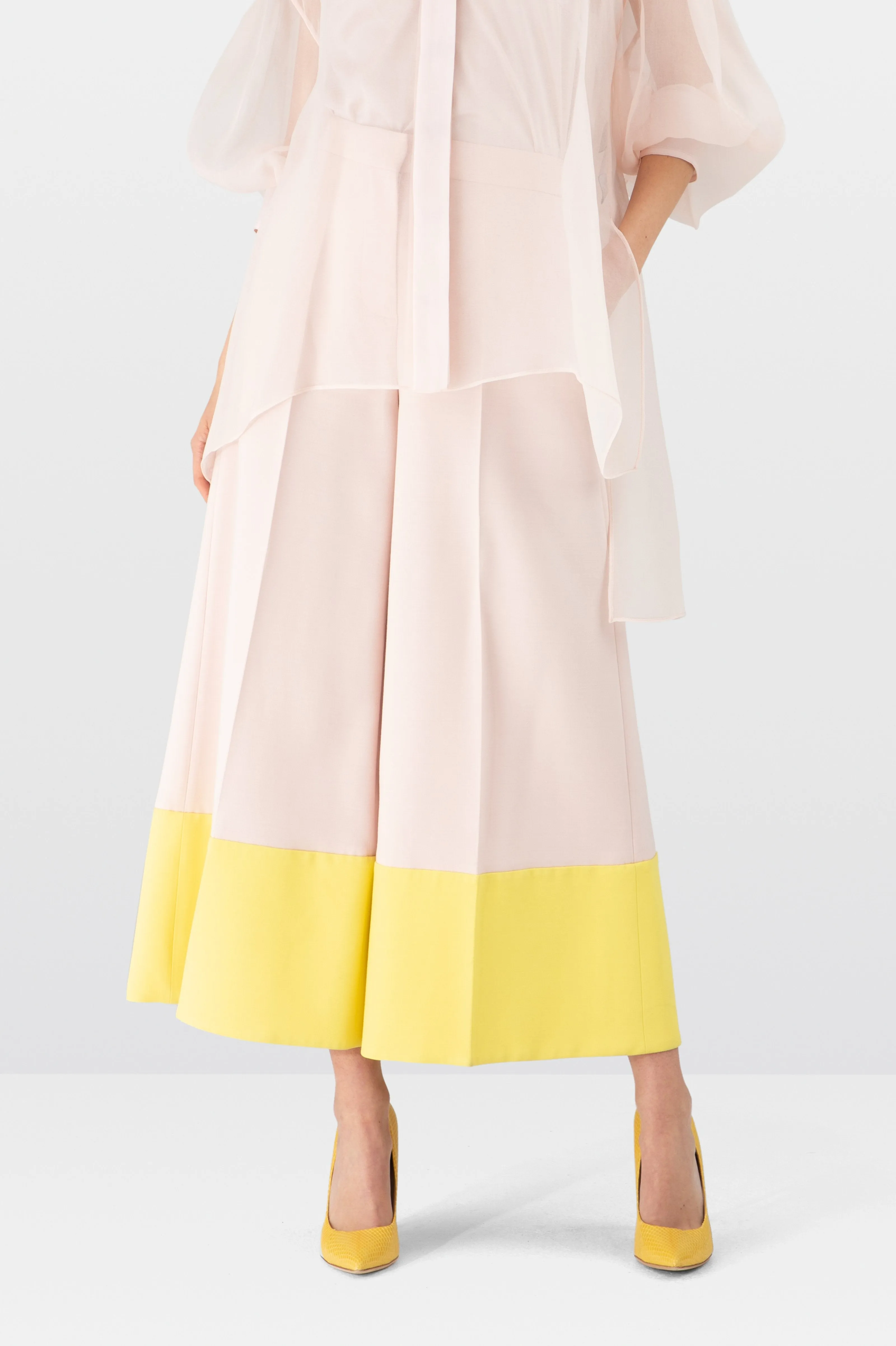 Pink Wool Silk Crepe