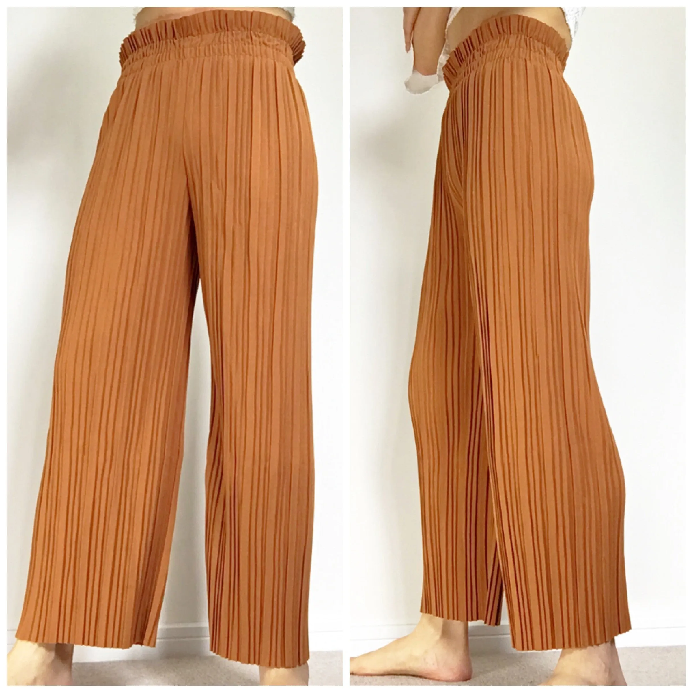 PLEATED SLIM CULOTTES PANTS TROUSERS