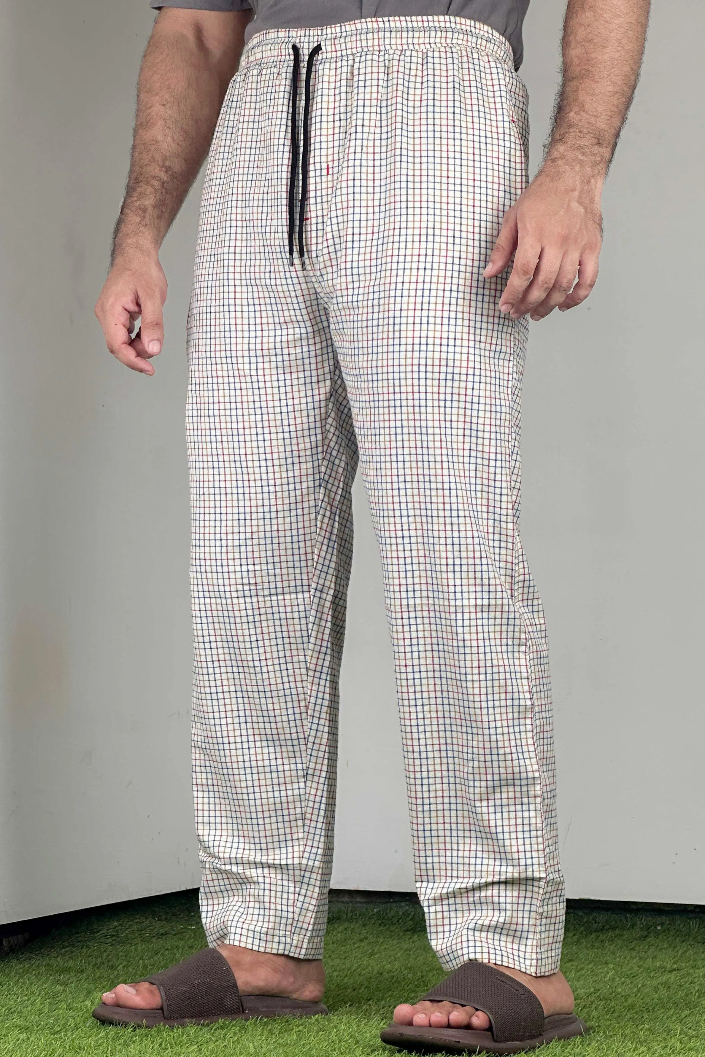 Premium Off white Cotton Trousers - 0124136