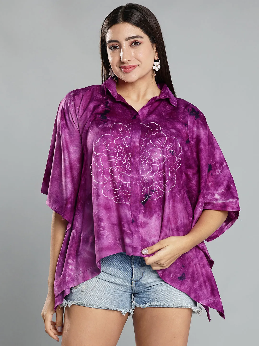 Purple Rayon TieDyeTop- Blossomix