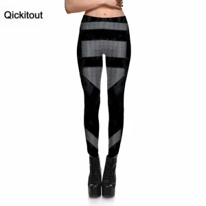 Qickitout Leggings Sexy Women's Simple Gray&Black Twists Turns Leggings Digital Print Pants Trousers Stretch Pants Plus Size