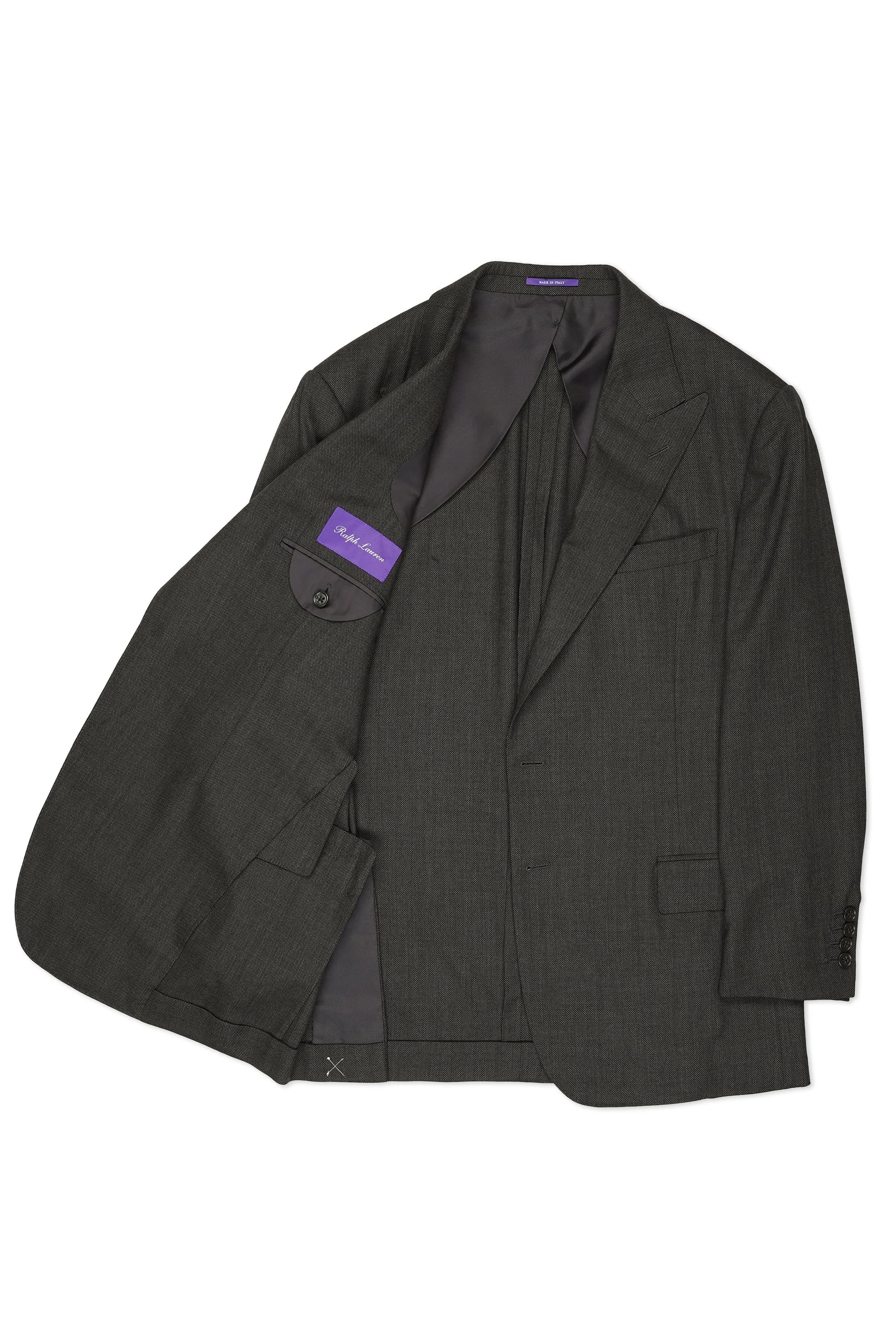 Ralph Lauren Purple Label Dark Grey Wool Cashmere Sharkskin Suit