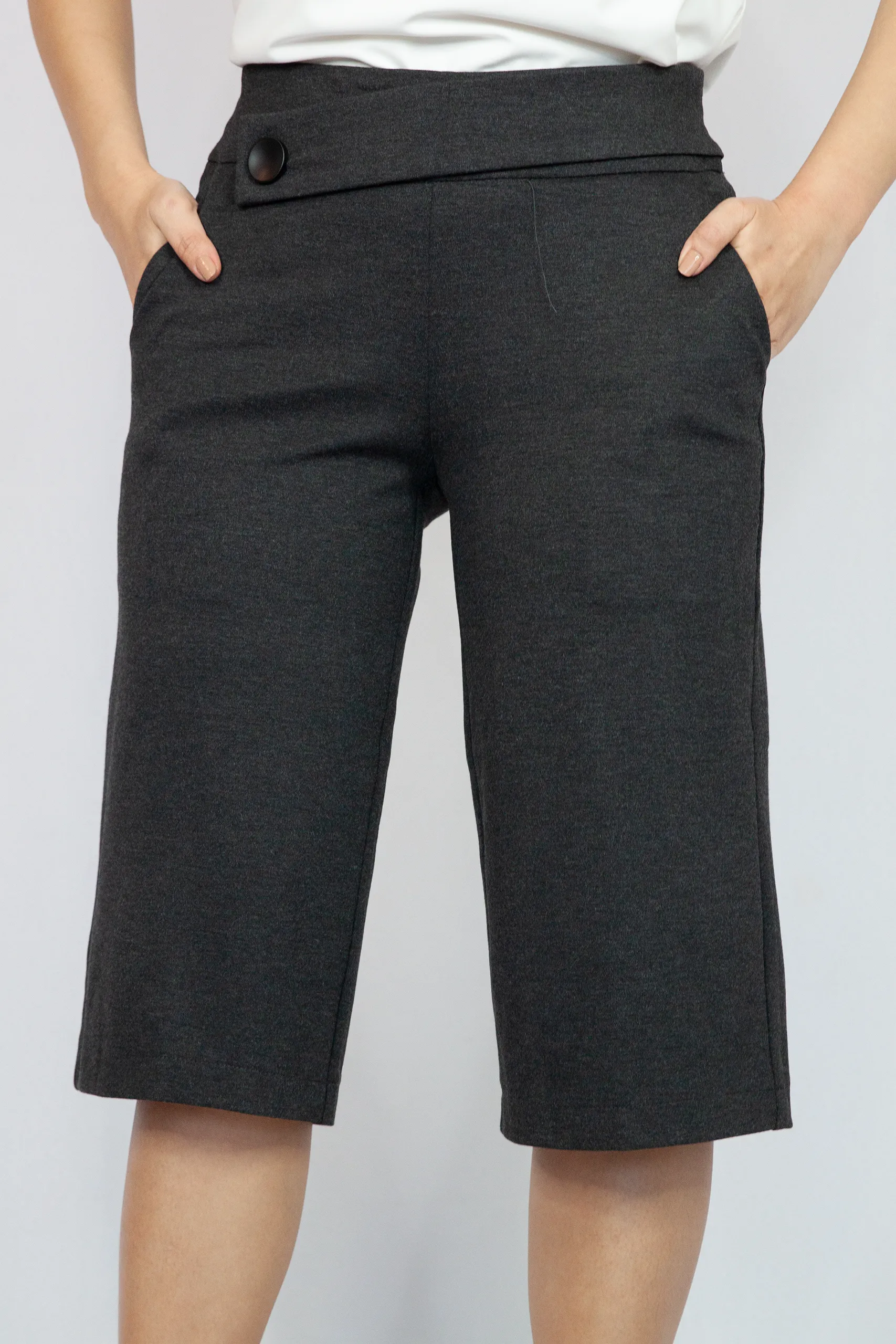 Slant Flap Button Front Culottes