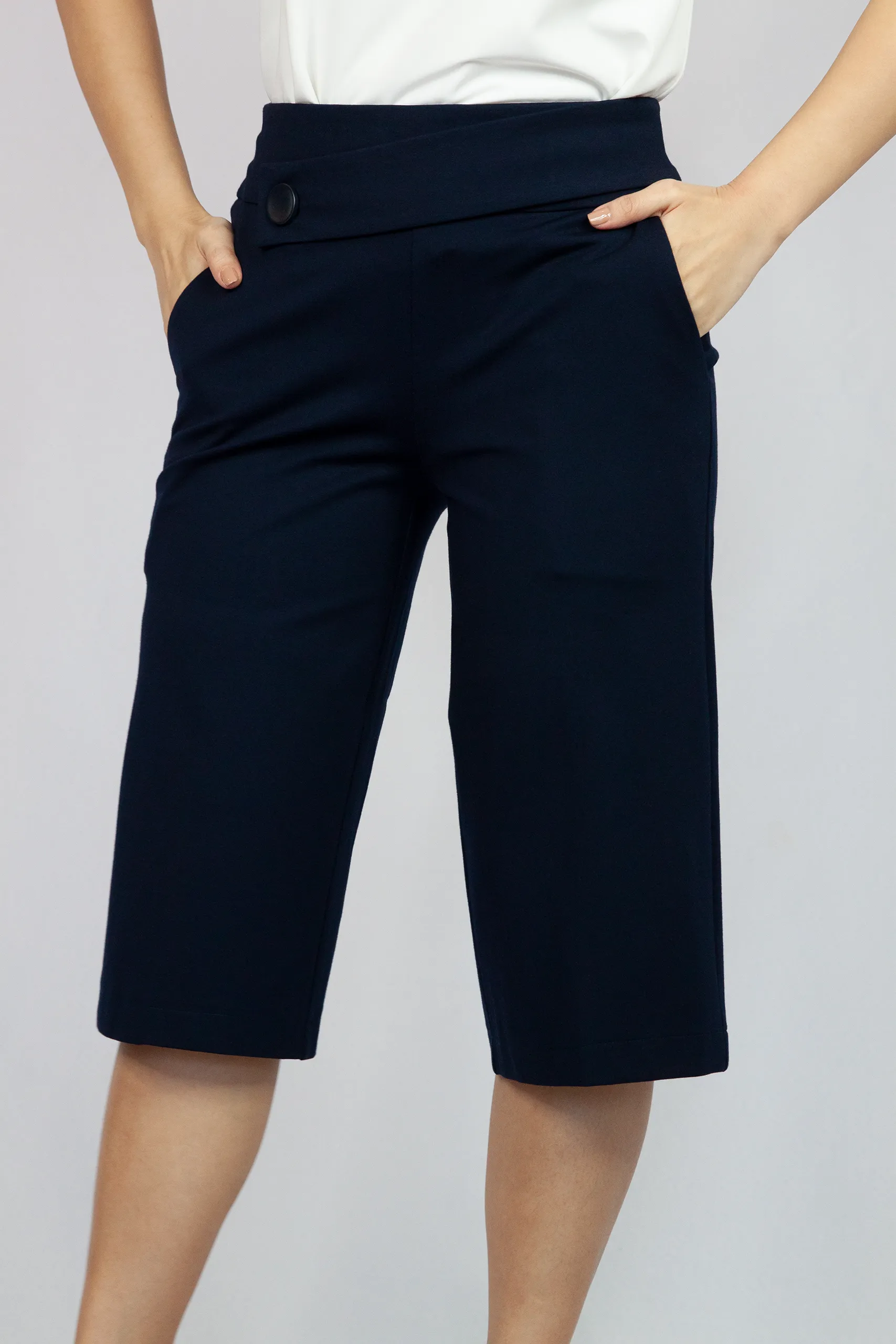 Slant Flap Button Front Culottes