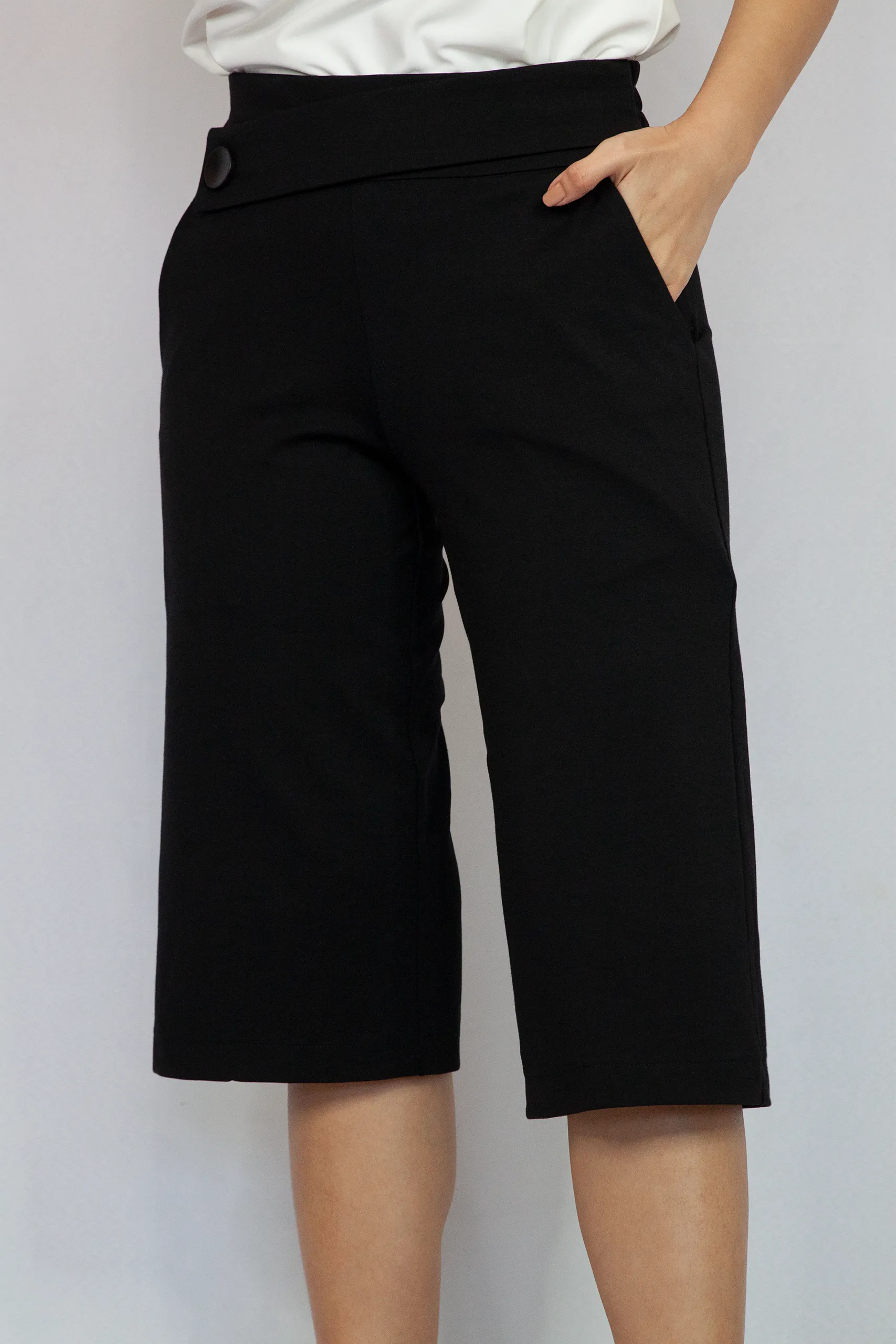 Slant Flap Button Front Culottes