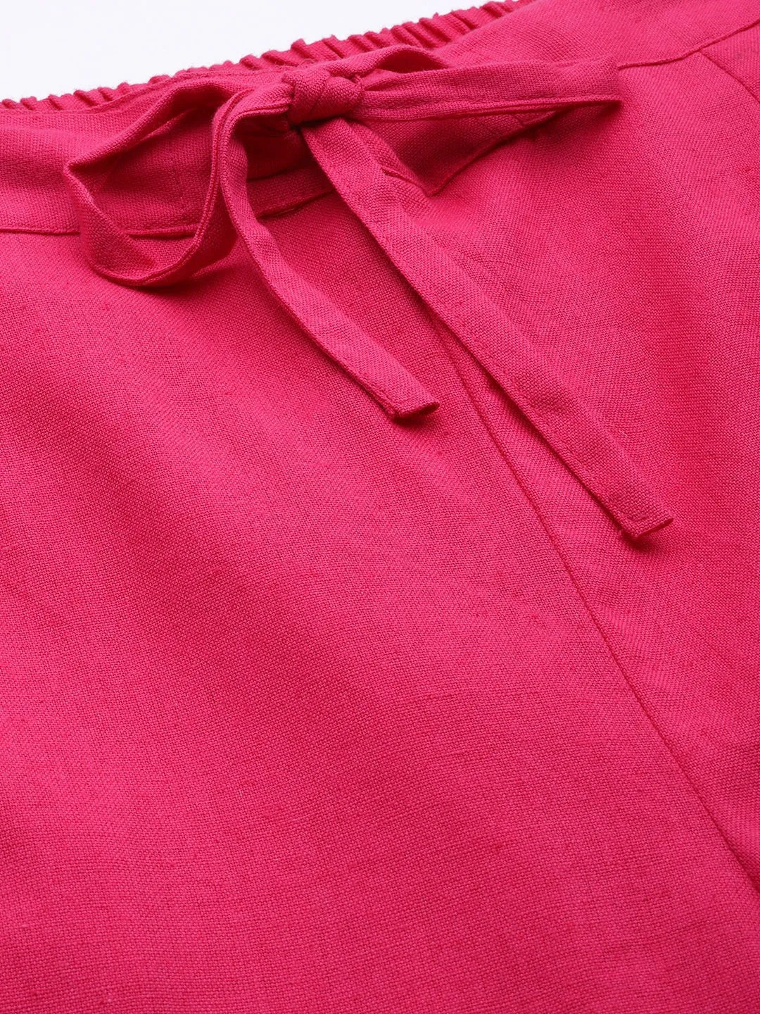 Solid Pink Cotton Trousers