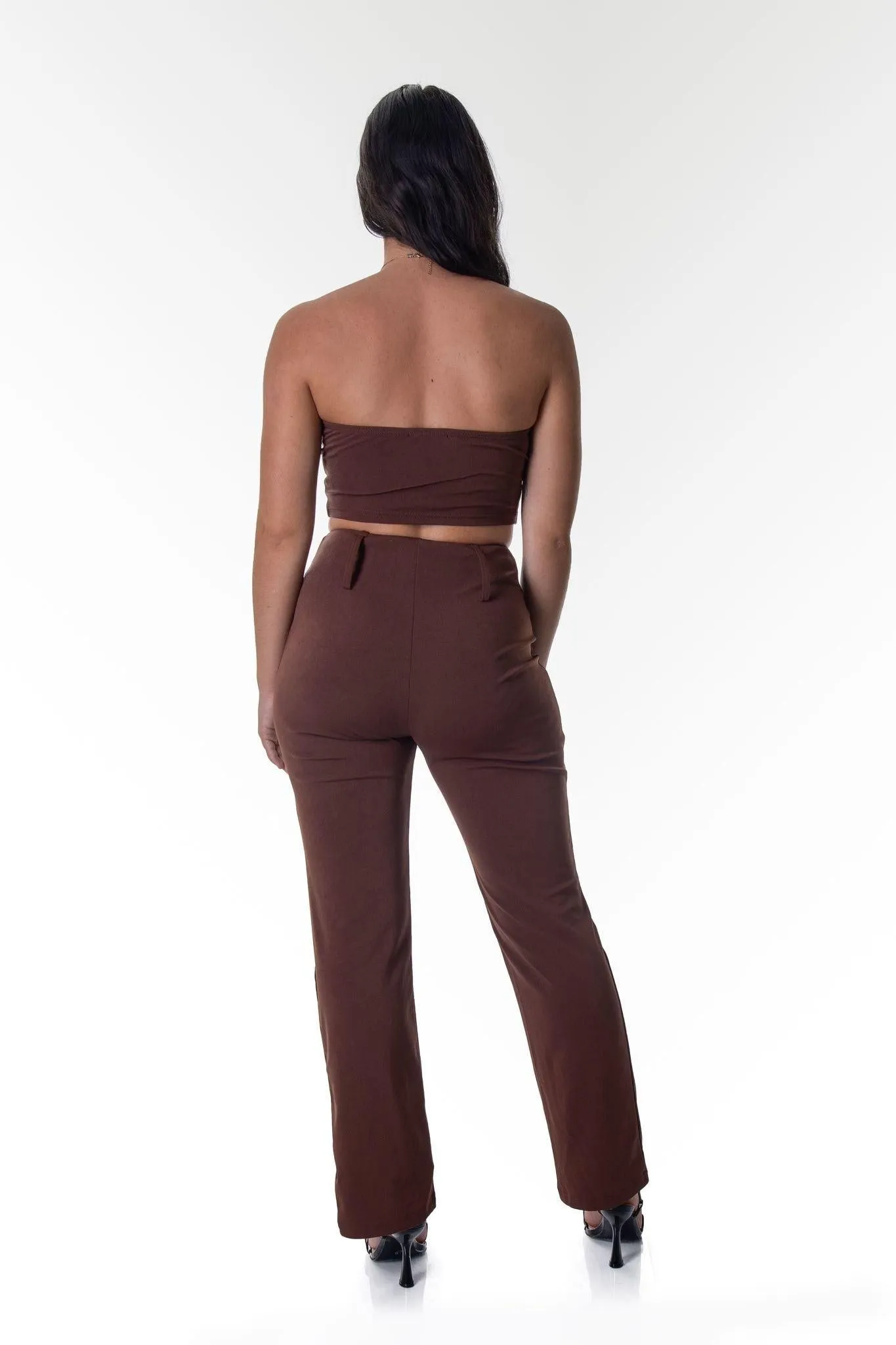 Straight Legged Trousers in Brown