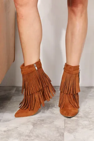 Tassel Wedge Ankle Booties