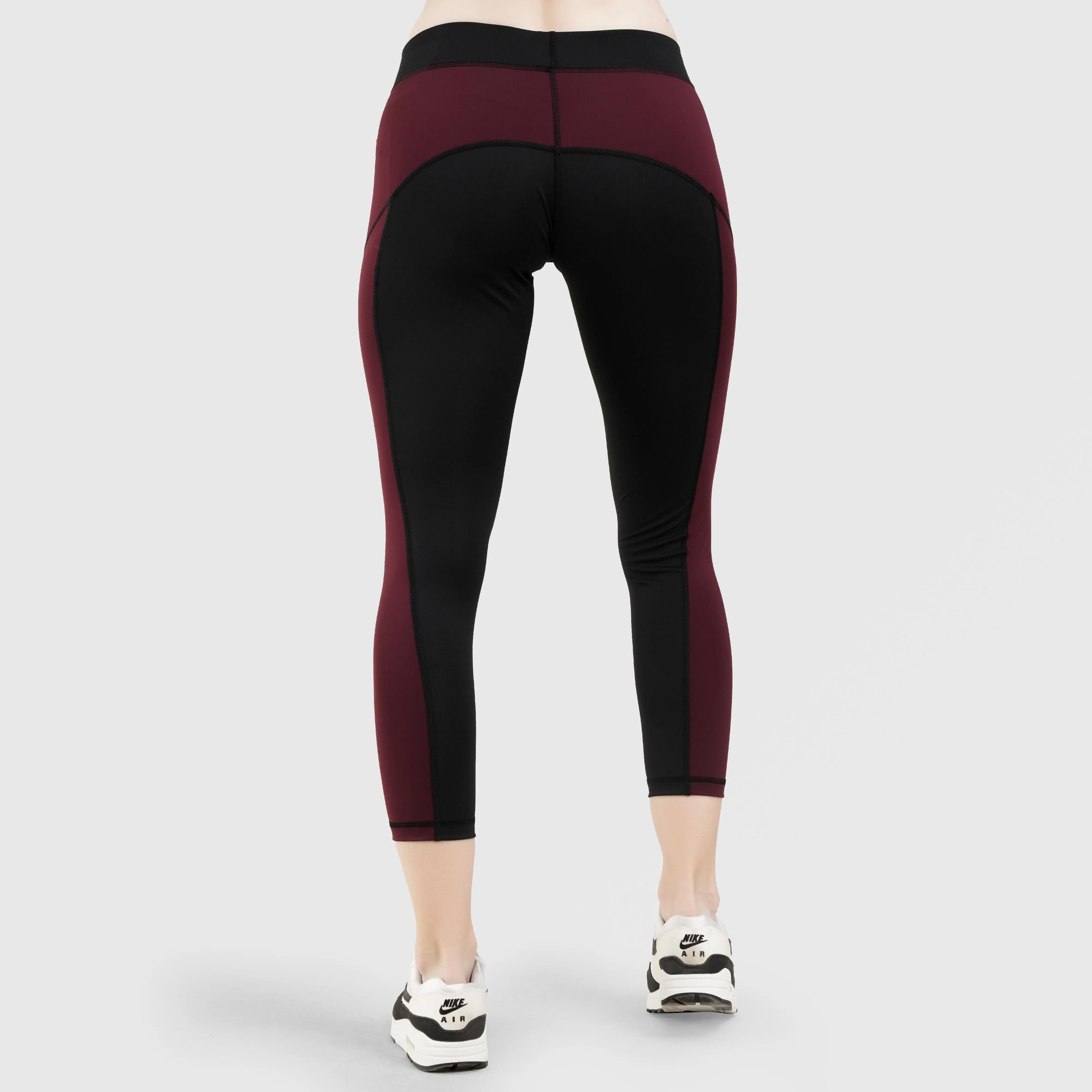 Time Leggings (Black-Maroon)