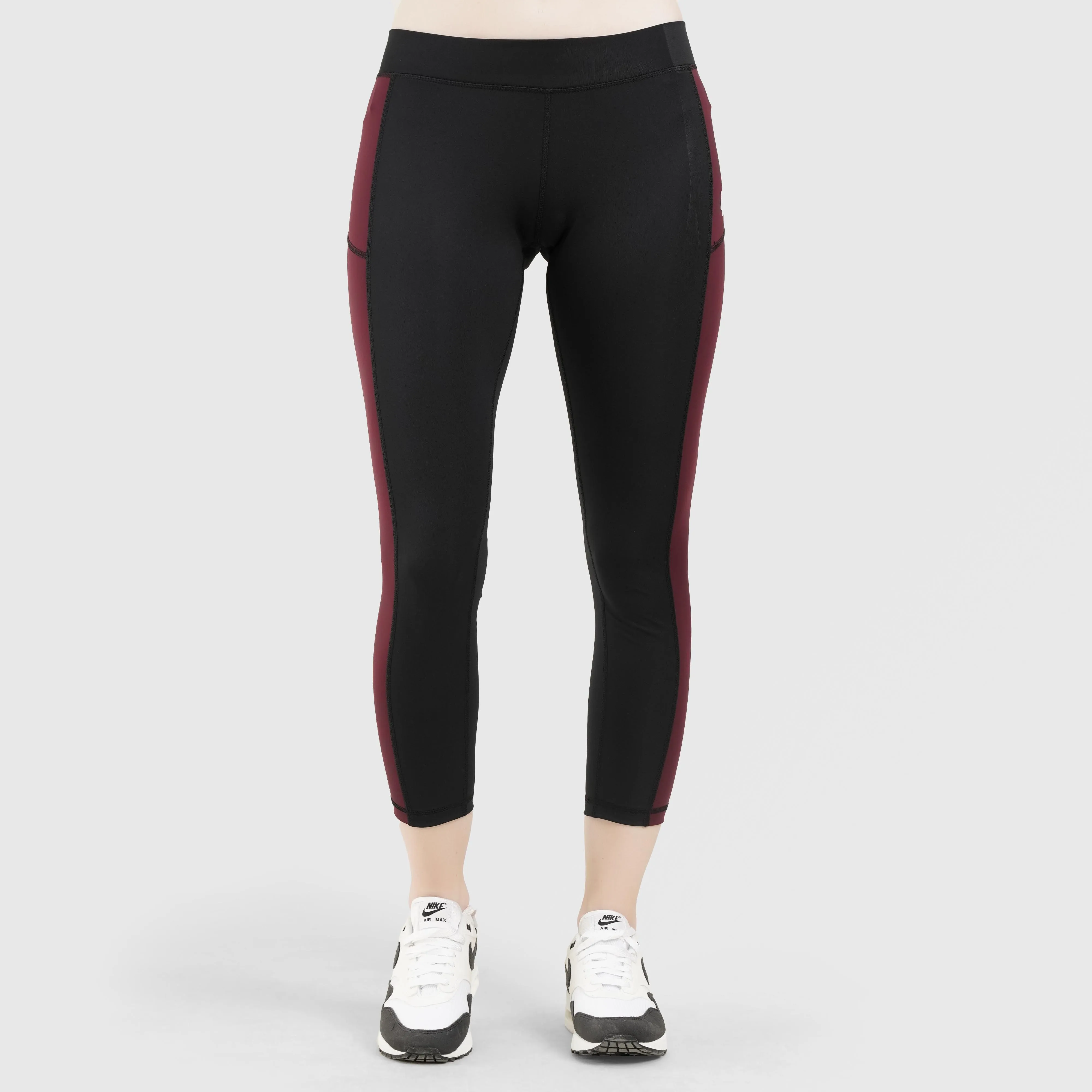 Time Leggings (Black-Maroon)