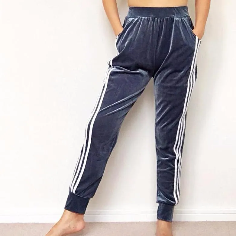 VELVET STRIPES JOGGERS TROUSERS