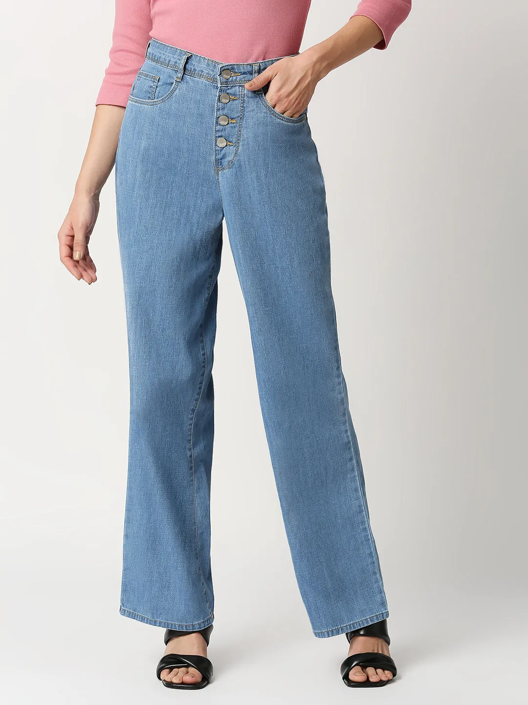 Women High-Rise Wide Leg Jeans