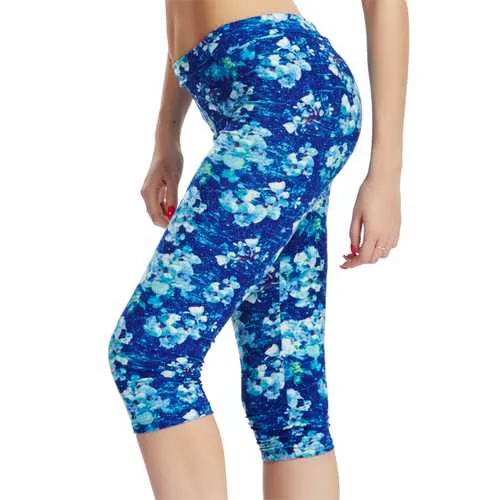 Women Multi Pattern Printed Sports Yoga Stretch Leggings